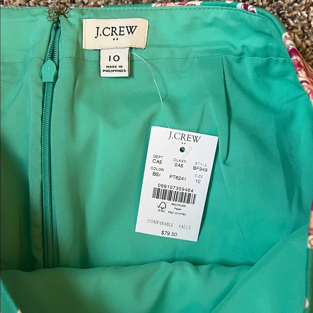 J. Crew Teal and Pink Floral Pencil Skirt - Picture 2 of 5